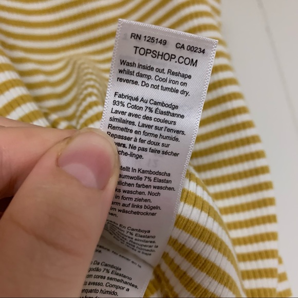 Topshop | Yellow & White Striped Crop Top - Picture 8 of 8